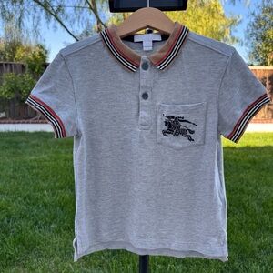 Burberry Kids Gray Polo Shirt Size 6Y